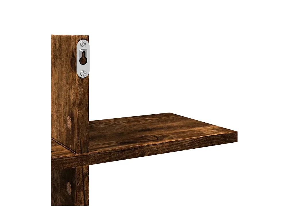 Wandschap 124,5x18x60,5 cm bewerkt hout gerookt eikenkleurig