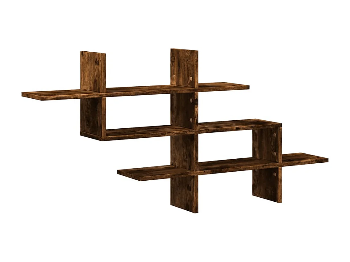 Étagère murale chêne fumé 124,5x18x60,5 cm bois d'ingénierie