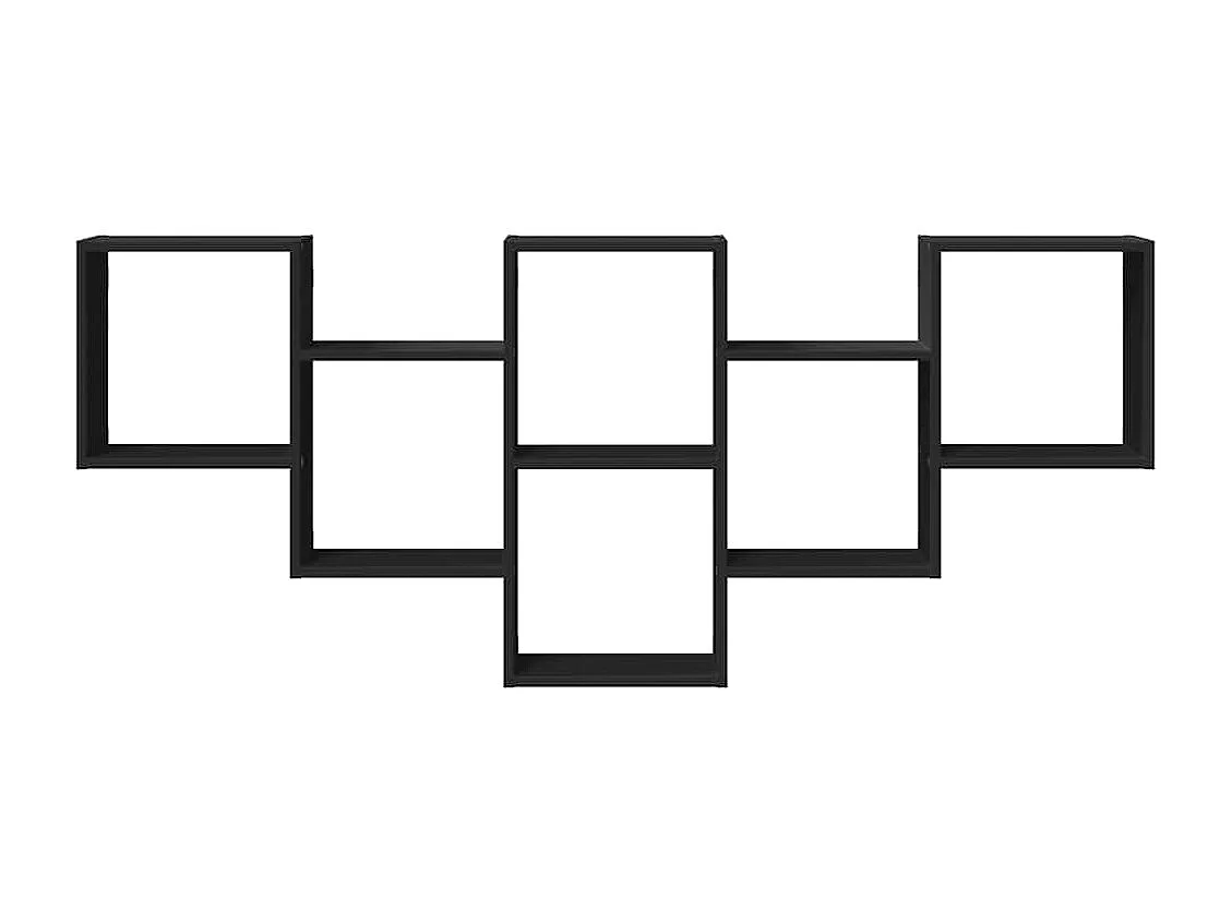 Wandschap 159x18x66 cm bewerkt hout zwart
