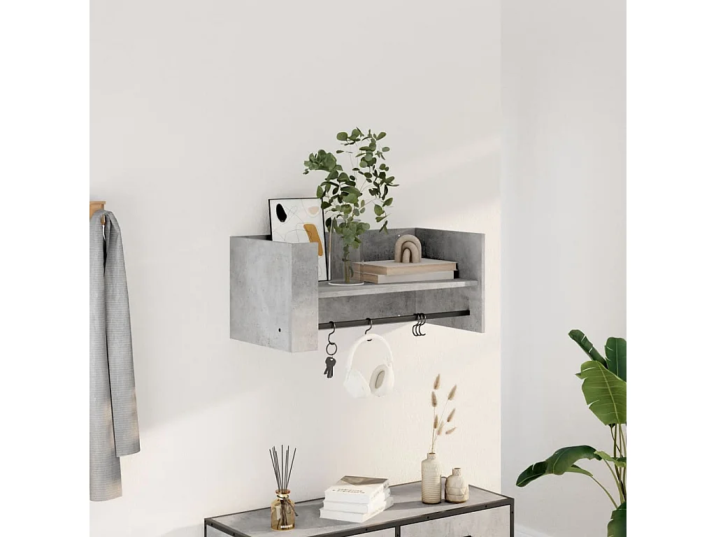 Étagère murale gris béton 70,5x35x30,5 cm bois d'ingénierie