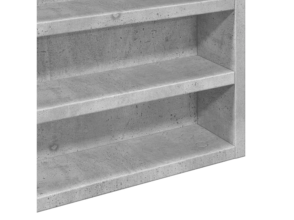 Armadietto Vetrina Grigio Cemento 100x8,5x58 cm Multistrato