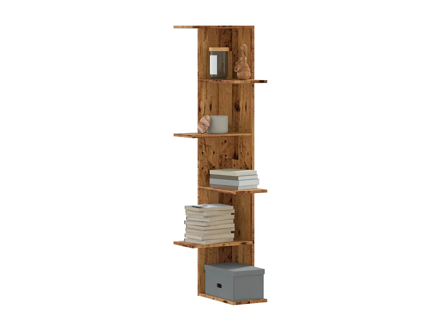 Wand-Eckregal Altholz-Optik 36,5x36,5x140 cm Holzwerkstoff