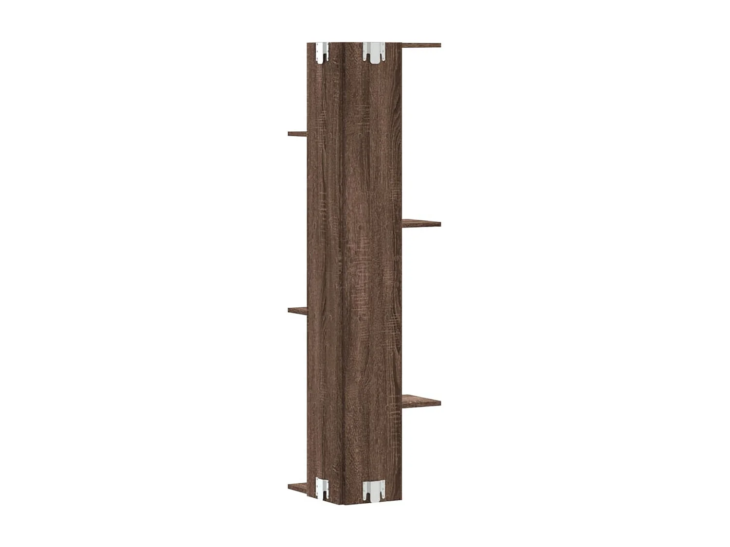 Hoekwandschap 36,5x36,5x140 cm bewerkt hout bruin eikenkleurig