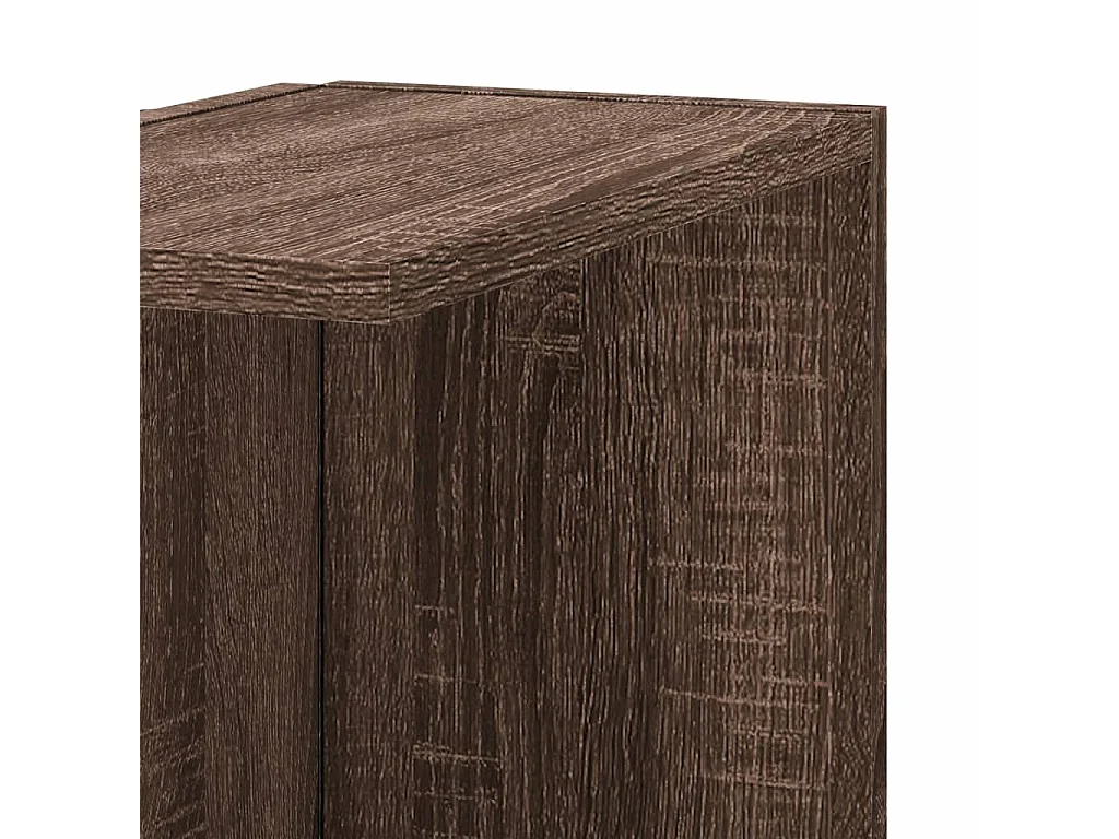 Hoekwandschap 36,5x36,5x140 cm bewerkt hout bruin eikenkleurig