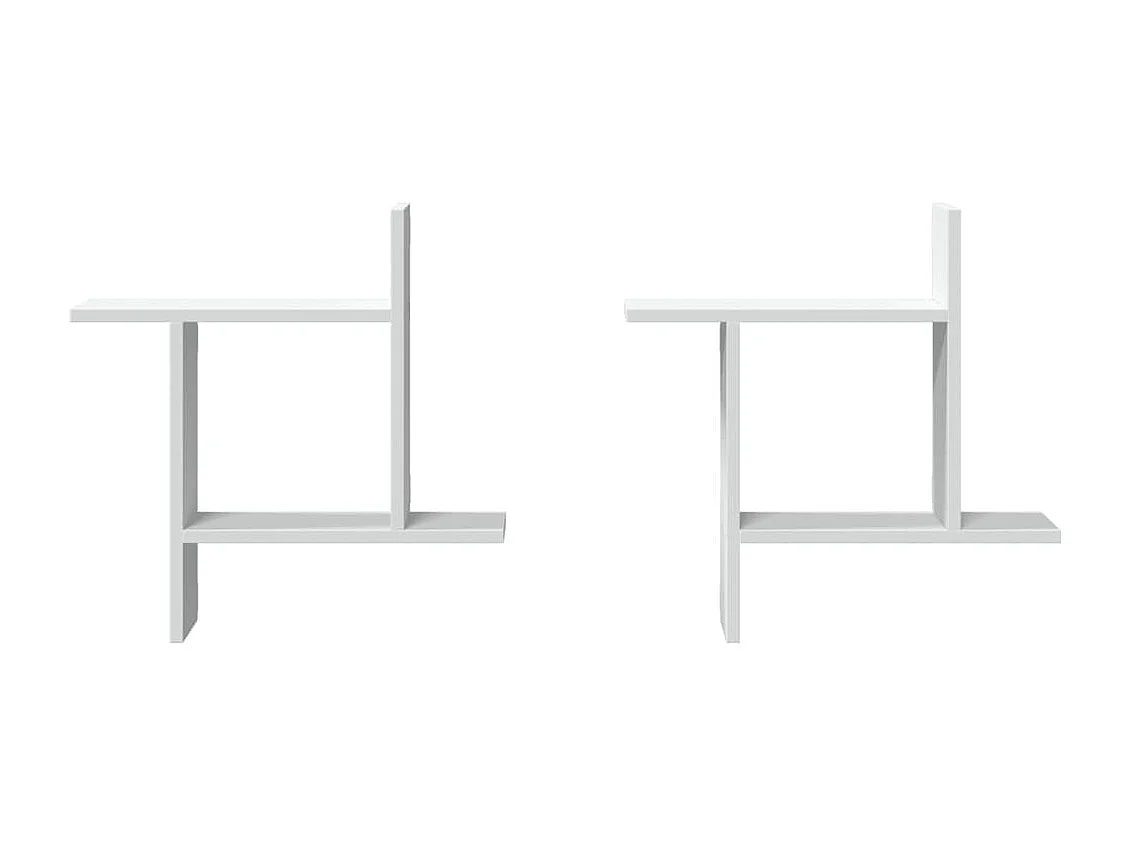 Estantes de pared 2 uds madera ingeniería blanco 50x15x50 cm