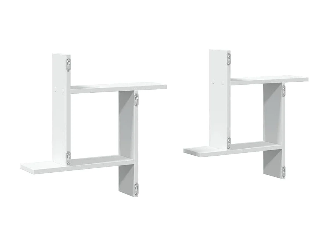 Estantes de pared 2 uds madera ingeniería blanco 50x15x50 cm