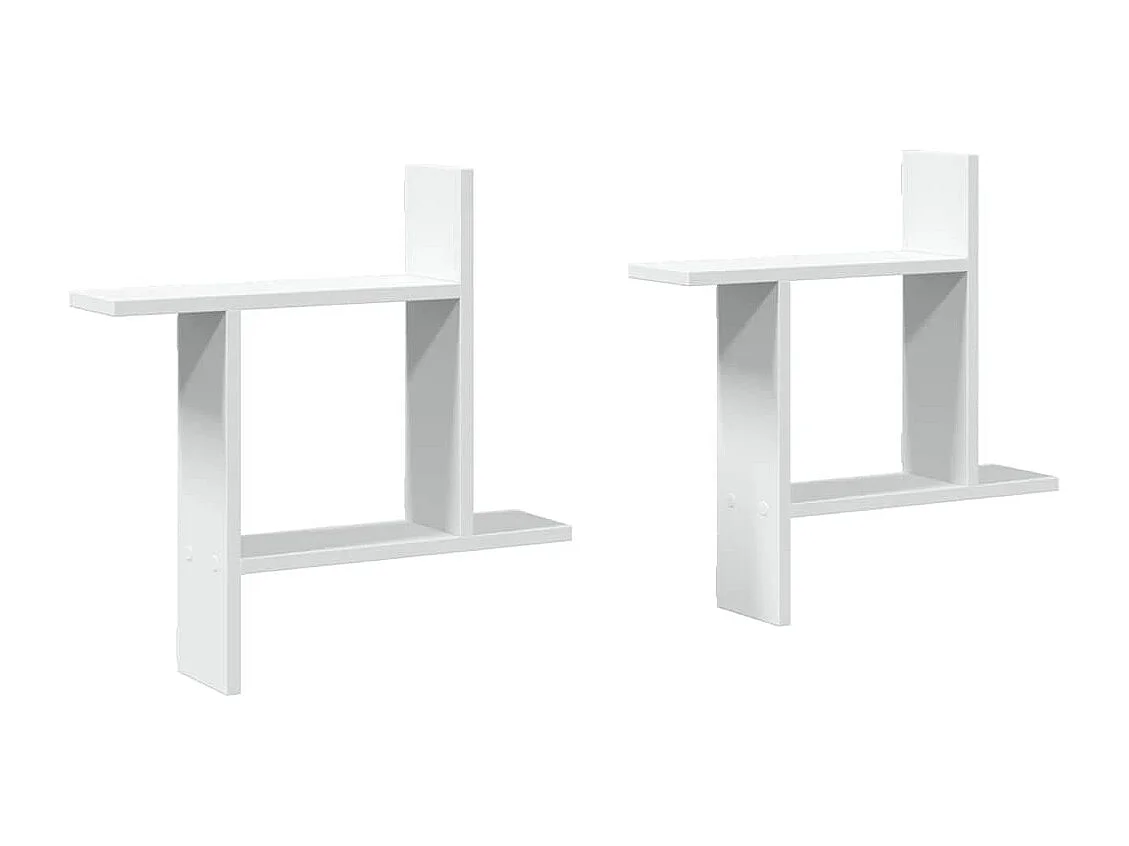 Prateleiras de parede 2 pcs 50x12x50cm derivados madeira branco