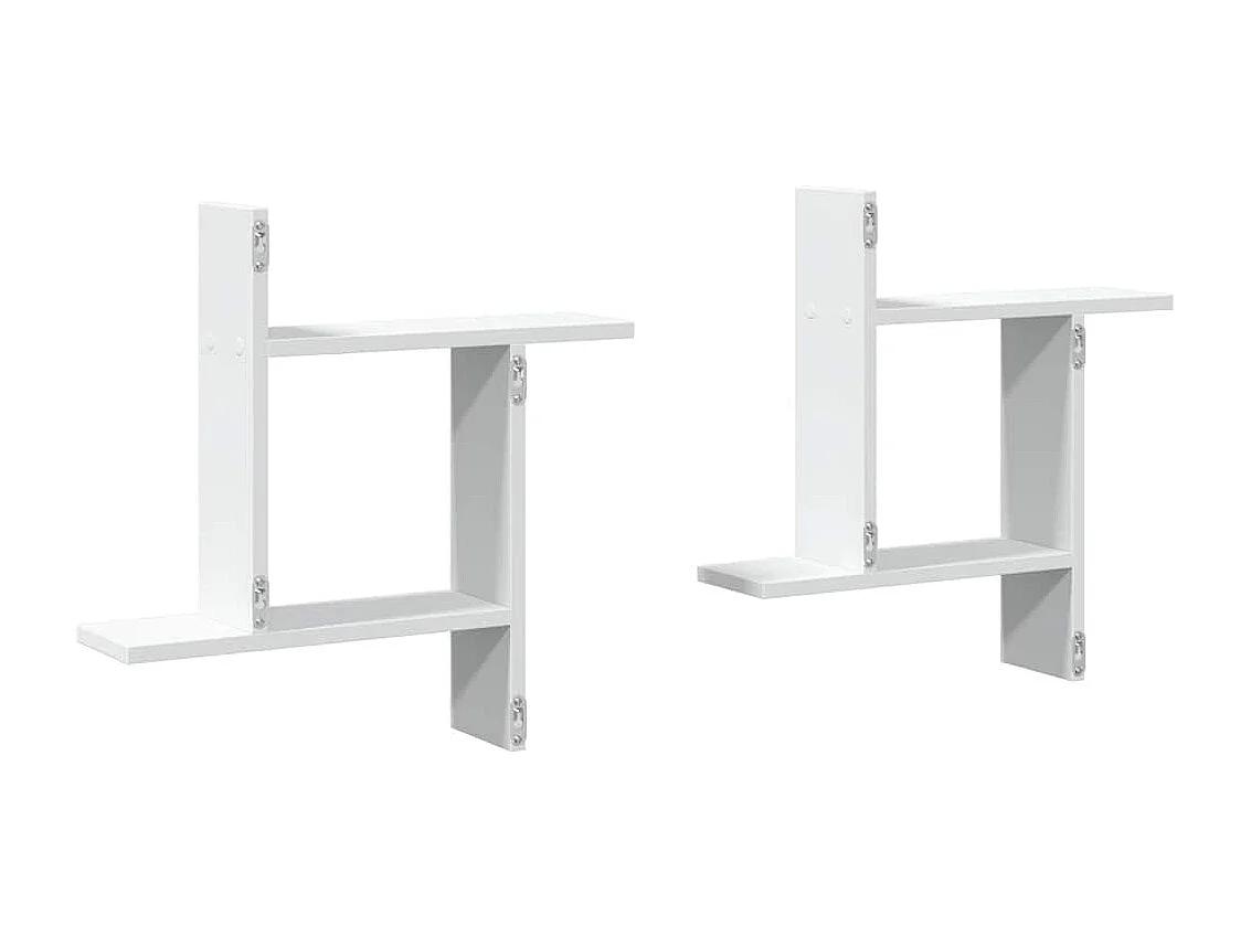 Prateleiras de parede 2 pcs 50x12x50cm derivados madeira branco