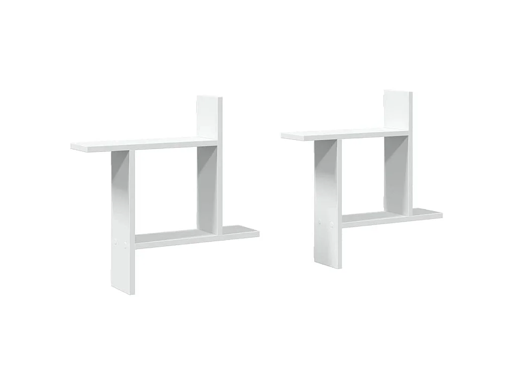 Étagères murales 2 pcs blanc 50x12x50 cm bois d'ingénierie