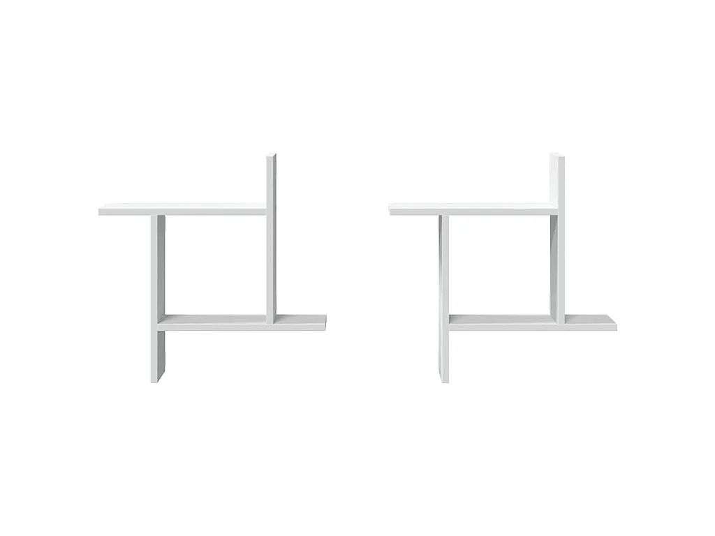Étagères murales 2 pcs blanc 50x12x50 cm bois d'ingénierie