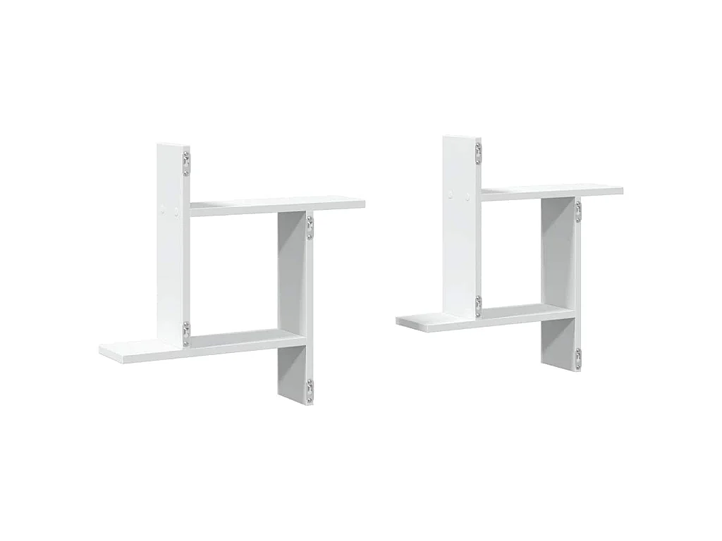 Étagères murales 2 pcs blanc 50x12x50 cm bois d'ingénierie