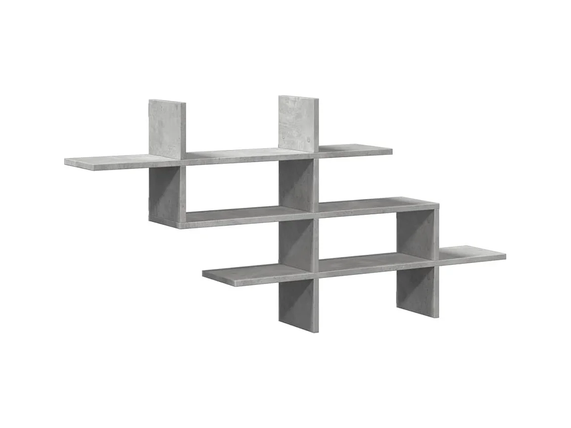 Wandregal Betongrau 124,5x18x60,5 cm Holzwerkstoff