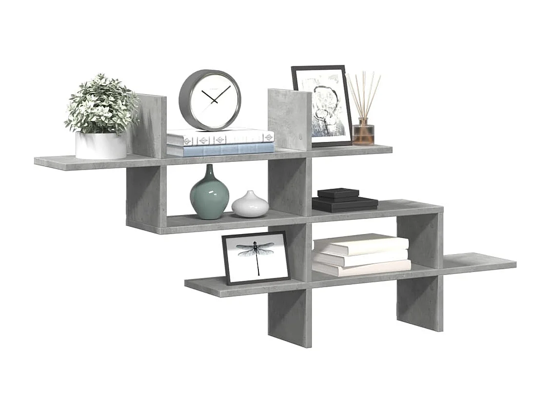Étagère murale gris béton 124,5x18x60,5 cm bois d'ingénierie