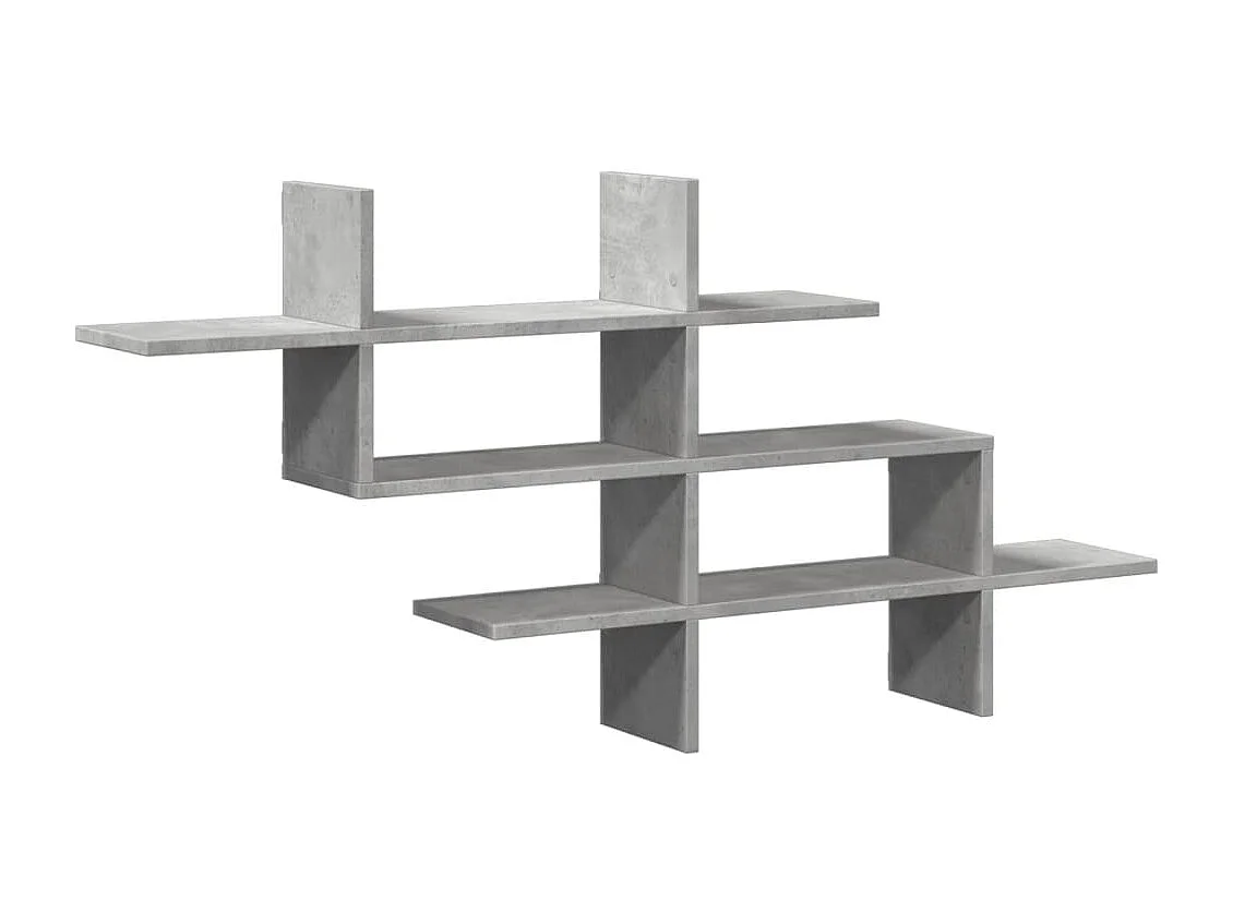 Wandschap 124,5x18x60,5 cm bewerkt hout betongrijs