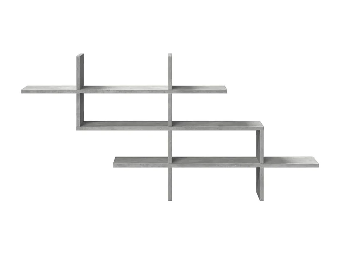 Wandschap 124,5x18x60,5 cm bewerkt hout betongrijs