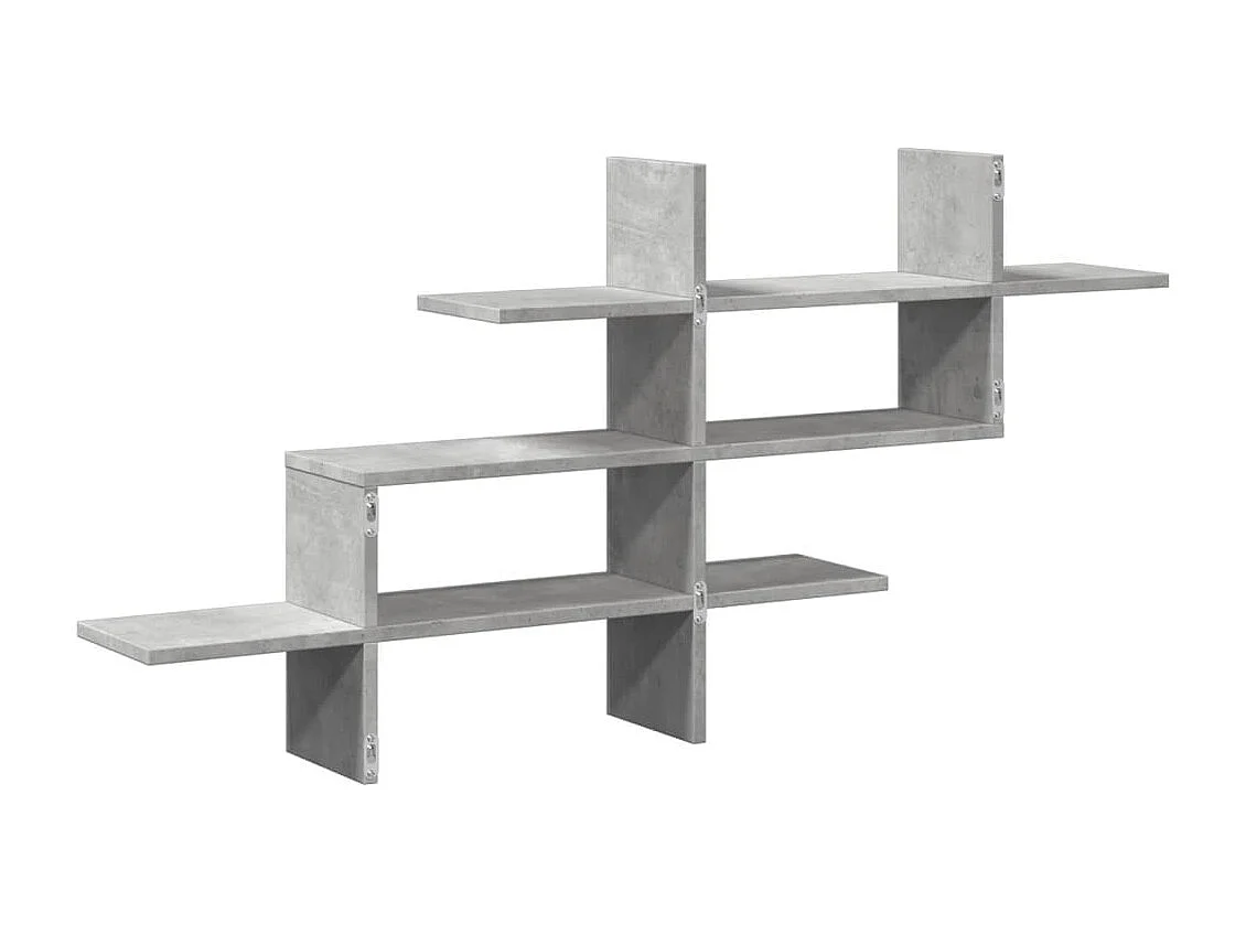Wandschap 124,5x18x60,5 cm bewerkt hout betongrijs