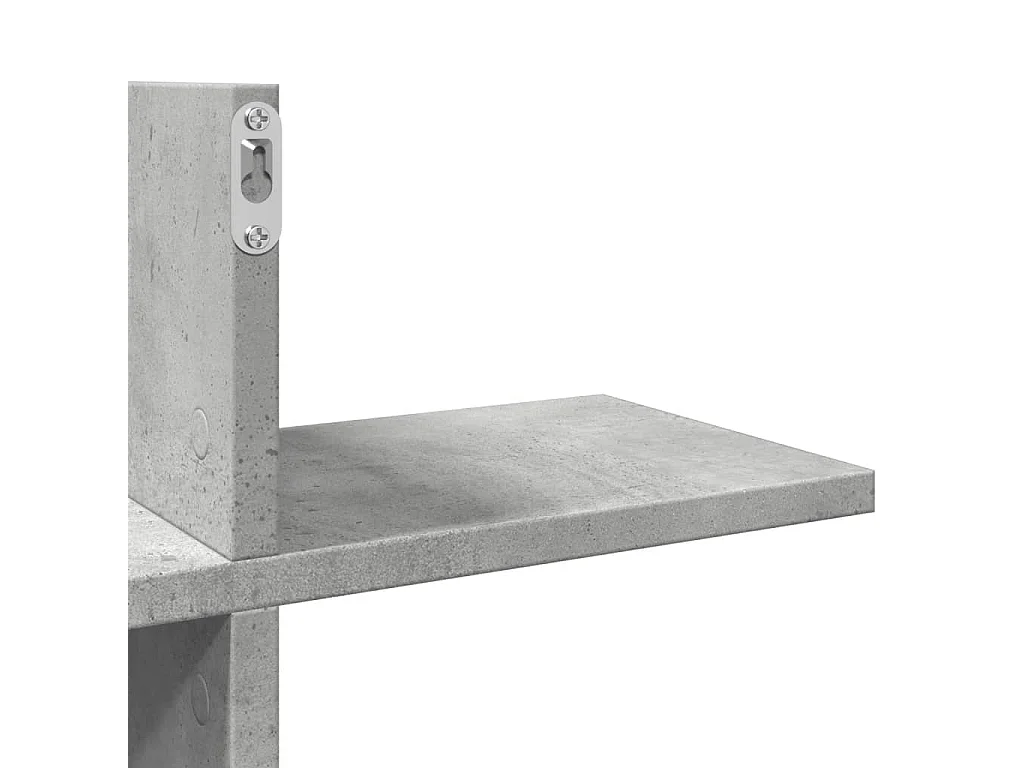 Wandschap 124,5x18x60,5 cm bewerkt hout betongrijs