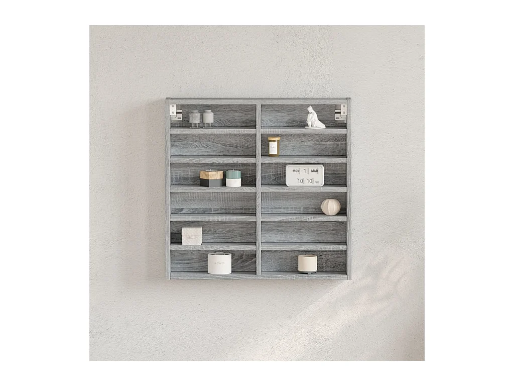 Armoire à vitrine sonoma gris 60x8,5x58 cm bois d'ingénierie