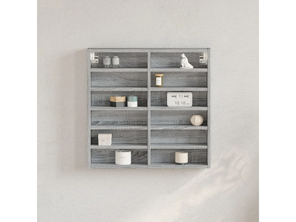 Armário vitrine 60x8,5x58 cm derivados de madeira cinza sonoma