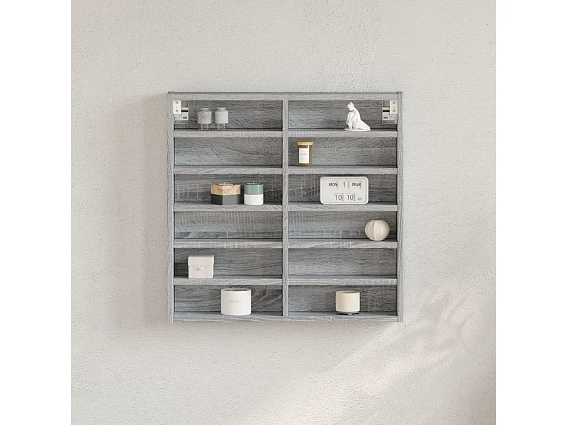 Armoire à vitrine sonoma gris 60x8,5x58 cm bois d'ingénierie