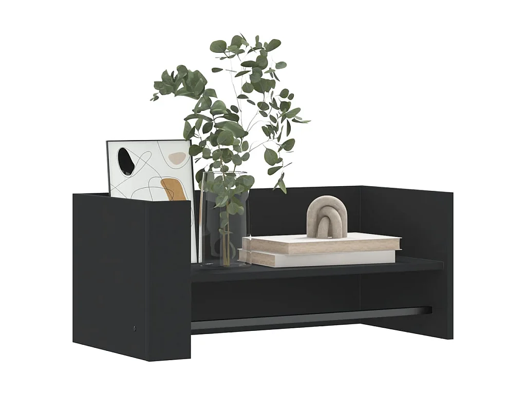 Étagère murale noir 70,5x35x30,5 cm bois d'ingénierie