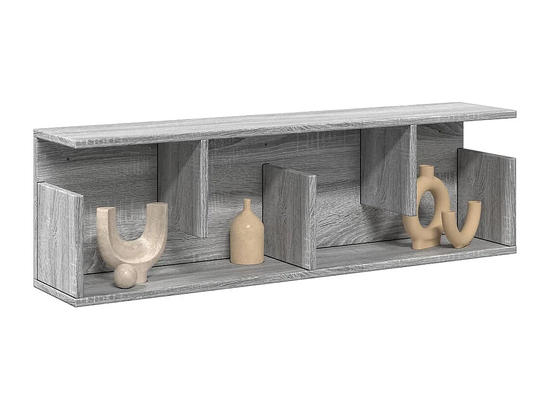 Wandkast 100x20x30 cm bewerkt hout grijs sonoma eikenkleurig