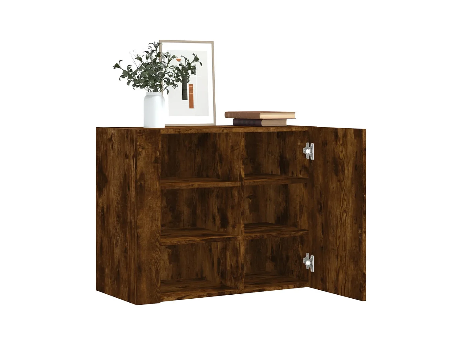 Armoire murale chêne fumé 75x35x60 cm bois d'ingénierie