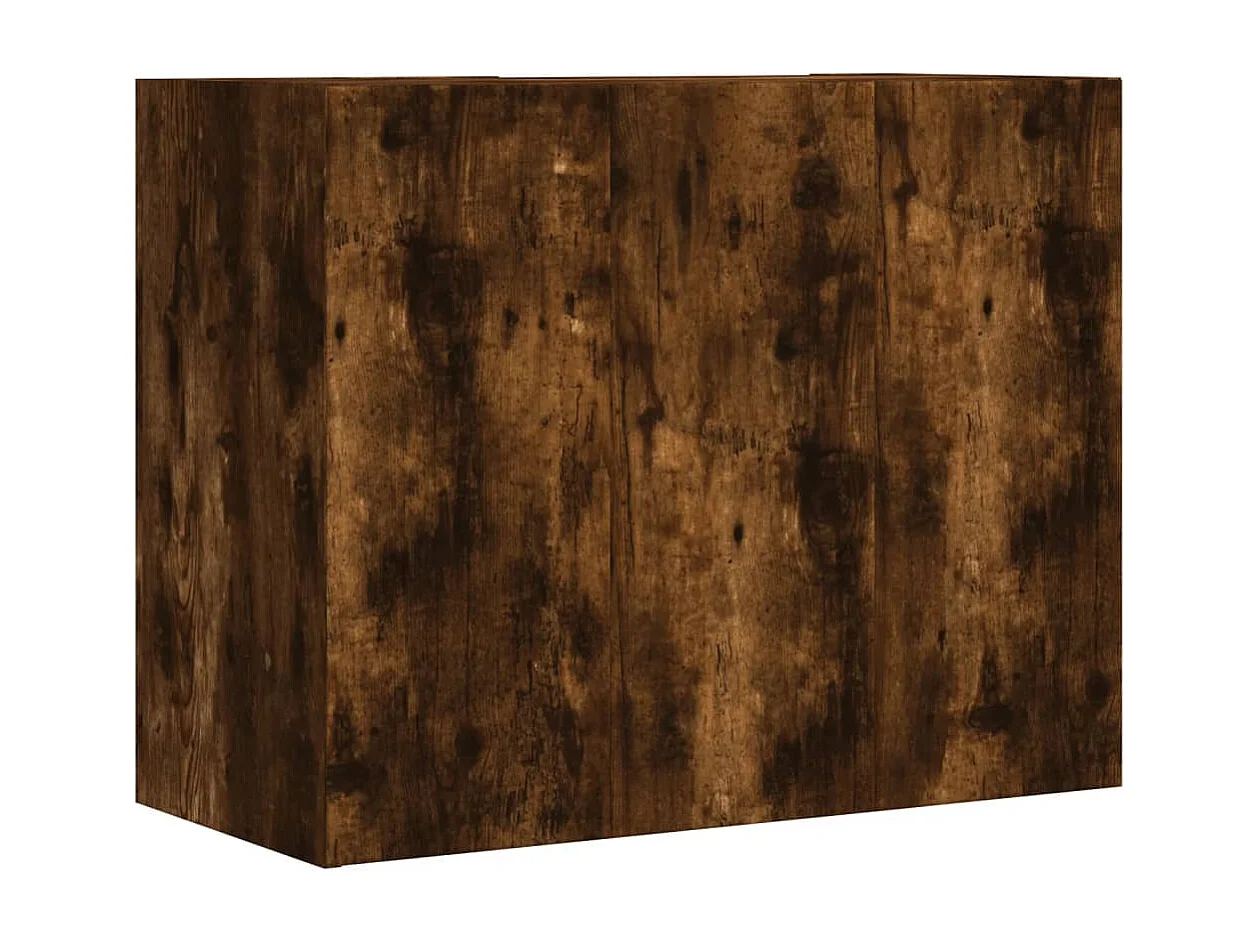 Armoire murale chêne fumé 75x35x60 cm bois d'ingénierie