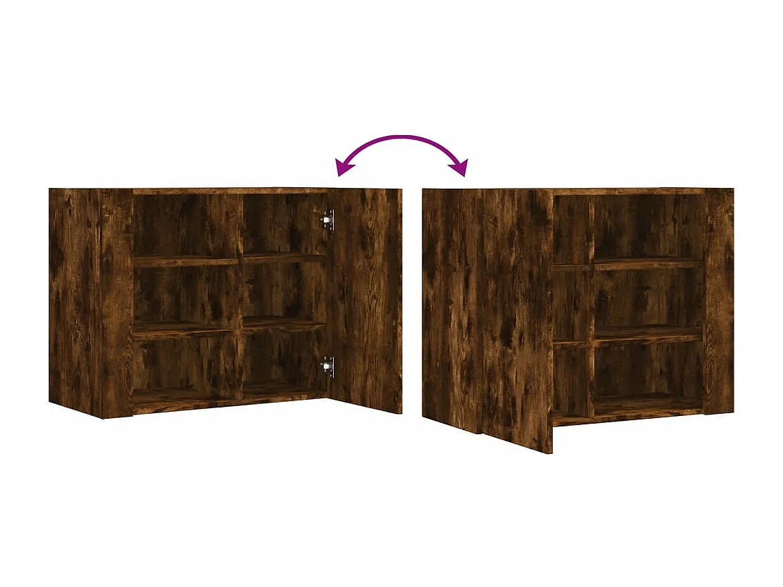 Armoire murale chêne fumé 75x35x60 cm bois d'ingénierie