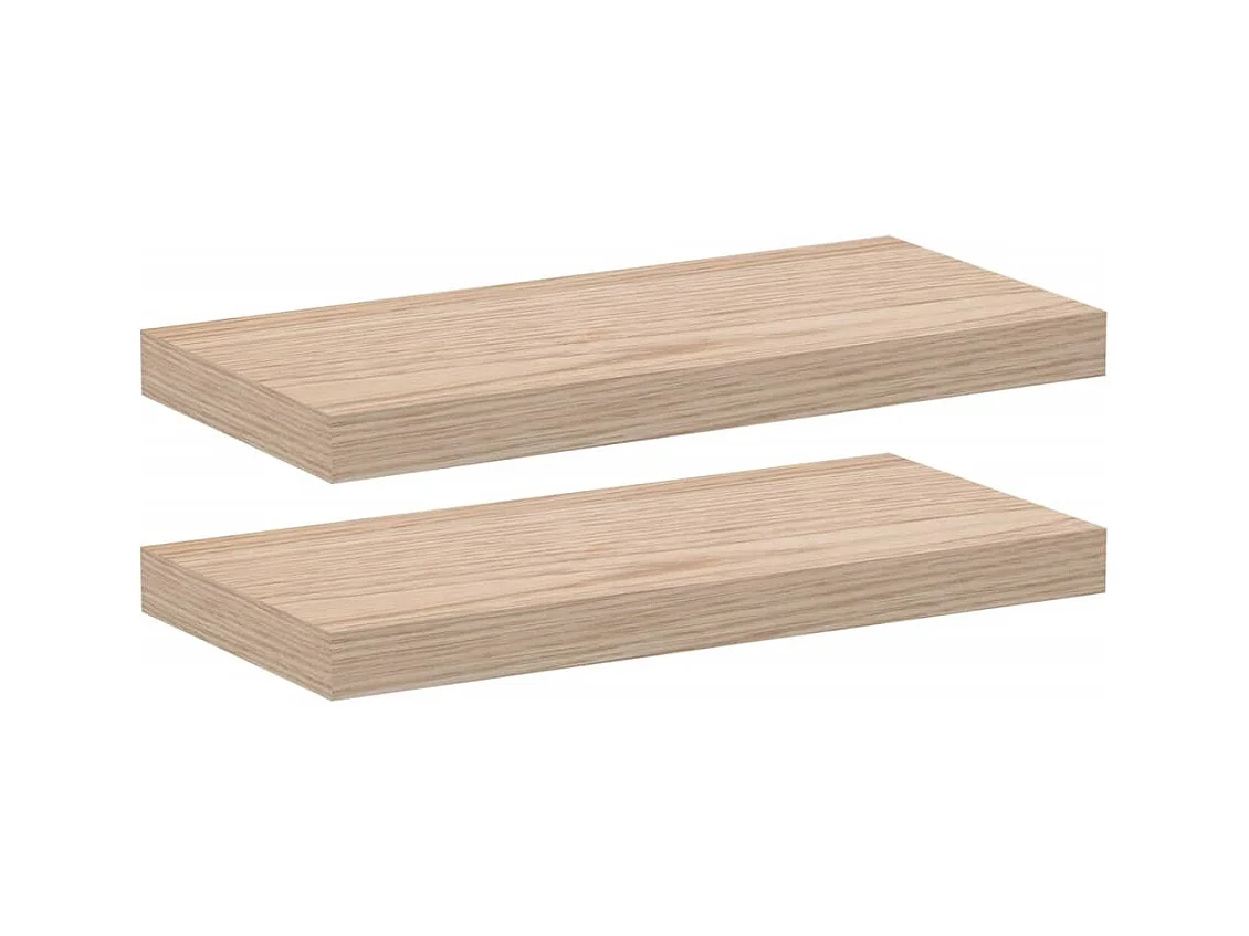 Estantes flotantes 2 uds madera de ingeniería 50x23,5x4 cm