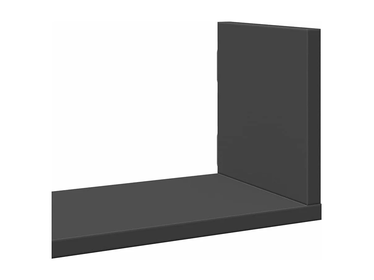 Prateleiras de parede 3 pcs 80x18x18 cm deriv. de madeira preto