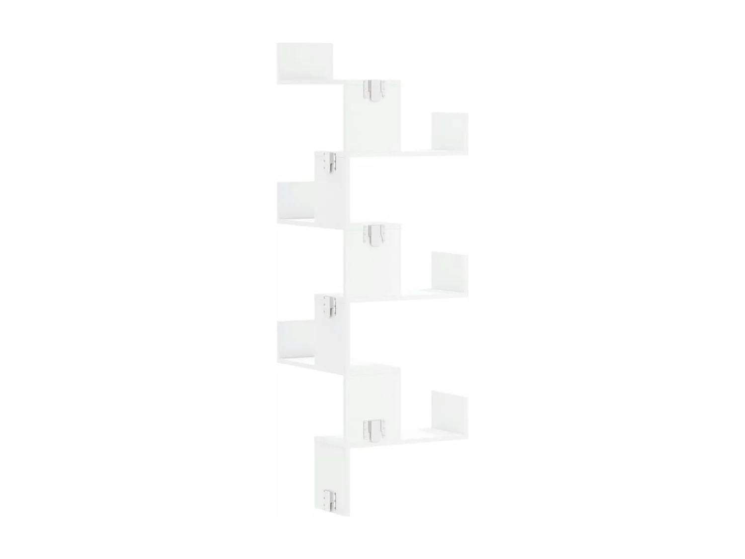 Étagère d'angle murale blanc 45x45x147 cm bois d'ingénierie