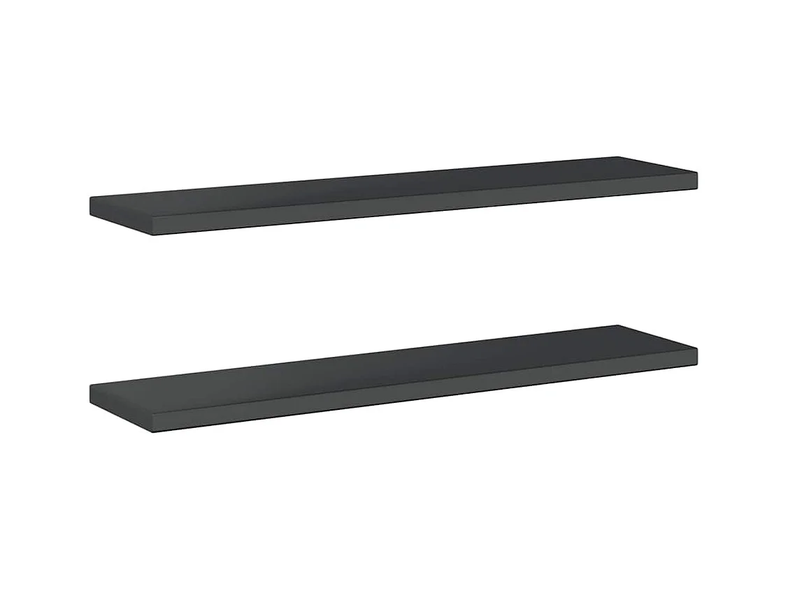 Étagères murales 2 pcs 100x23,5x3 cm noir acier inoxydable