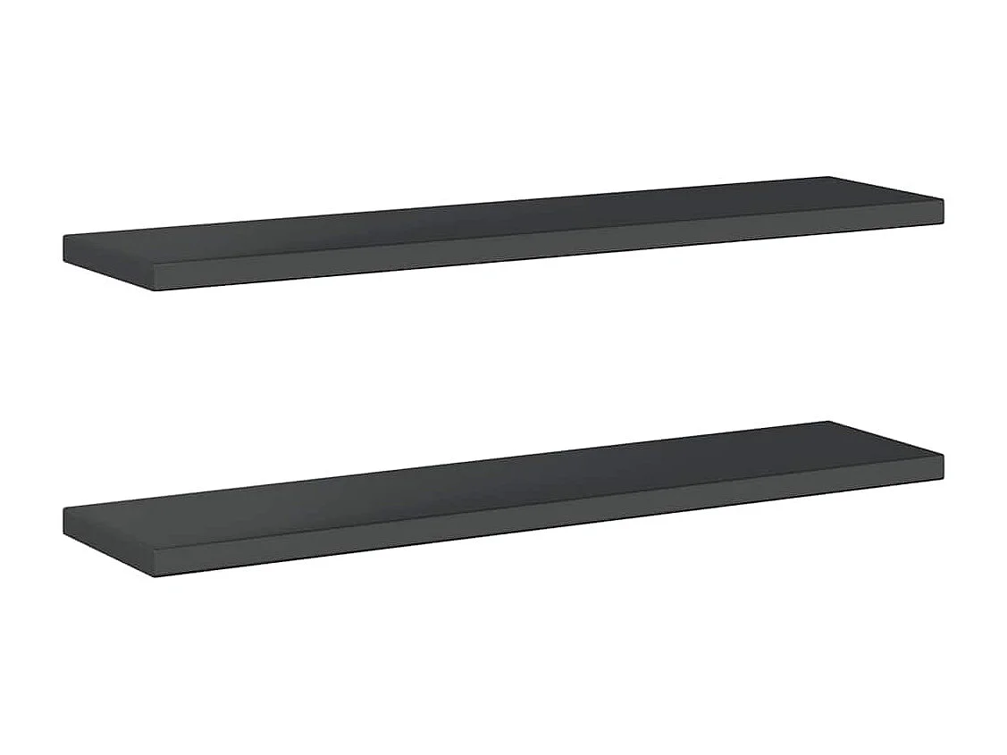 Étagères murales 2 pcs 100x23,5x3 cm noir acier inoxydable