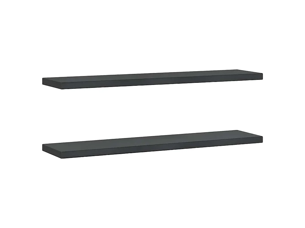 Mensole a Muro 2 pz 100x23,5 cm Nero in Acciaio Inossidabile