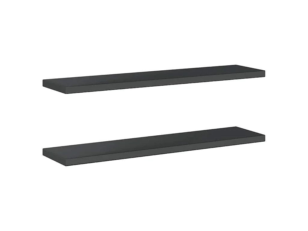 Mensole a Muro 2 pz 100x23,5 cm Nero in Acciaio Inossidabile