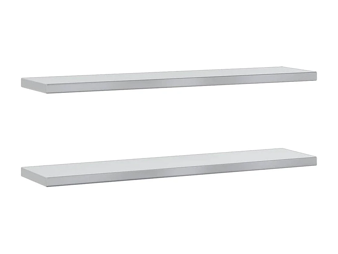 Wandregale 2 Stk. 100x23,5x3 cm Silbern Edelstahl