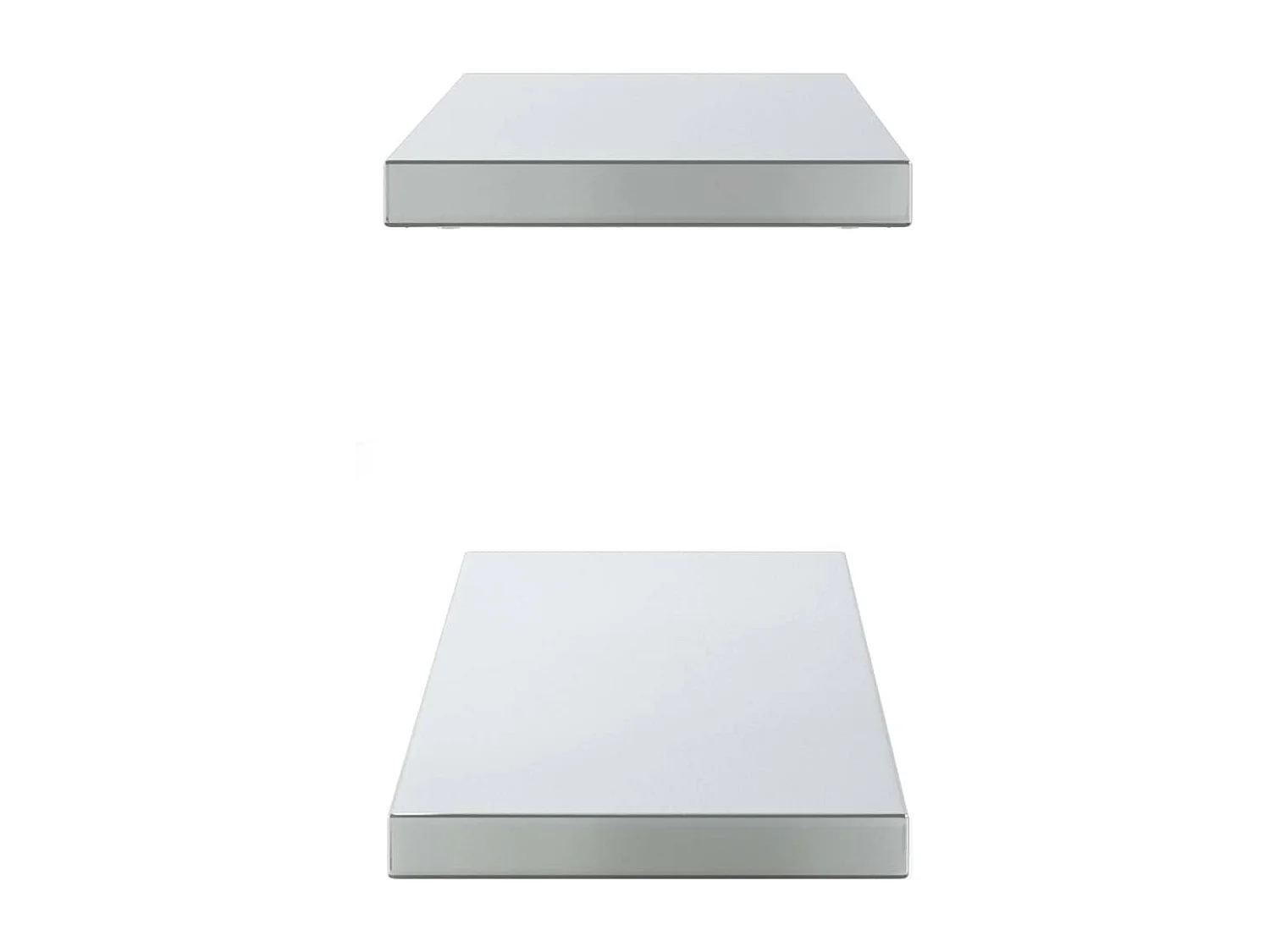 Wandregale 2 Stk. 100x23,5x3 cm Silbern Edelstahl