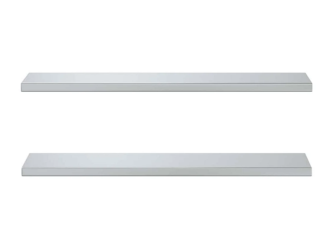 Étagères murales 2 pcs 100x23,5x3 cm argenté acier inoxydable