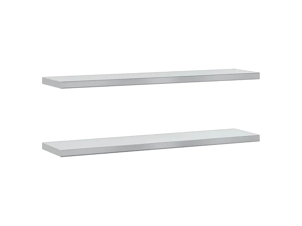 Étagères murales 2 pcs 100x23,5 cm argenté acier inoxydable