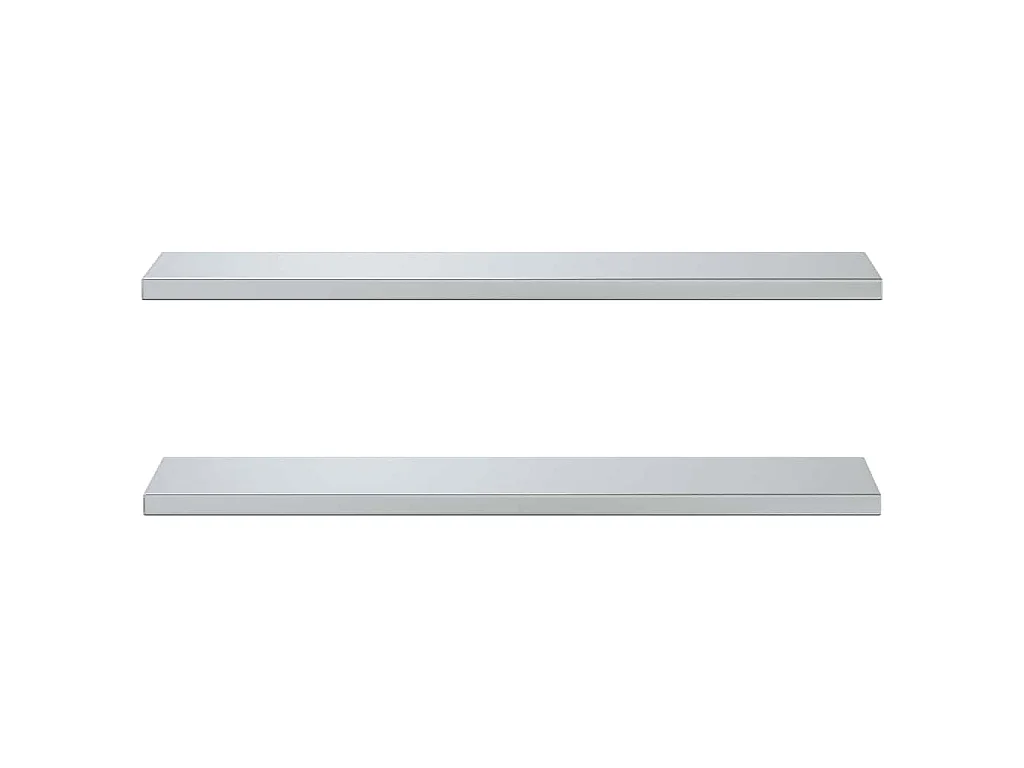 Étagères murales 2 pcs 100x23,5 cm argenté acier inoxydable