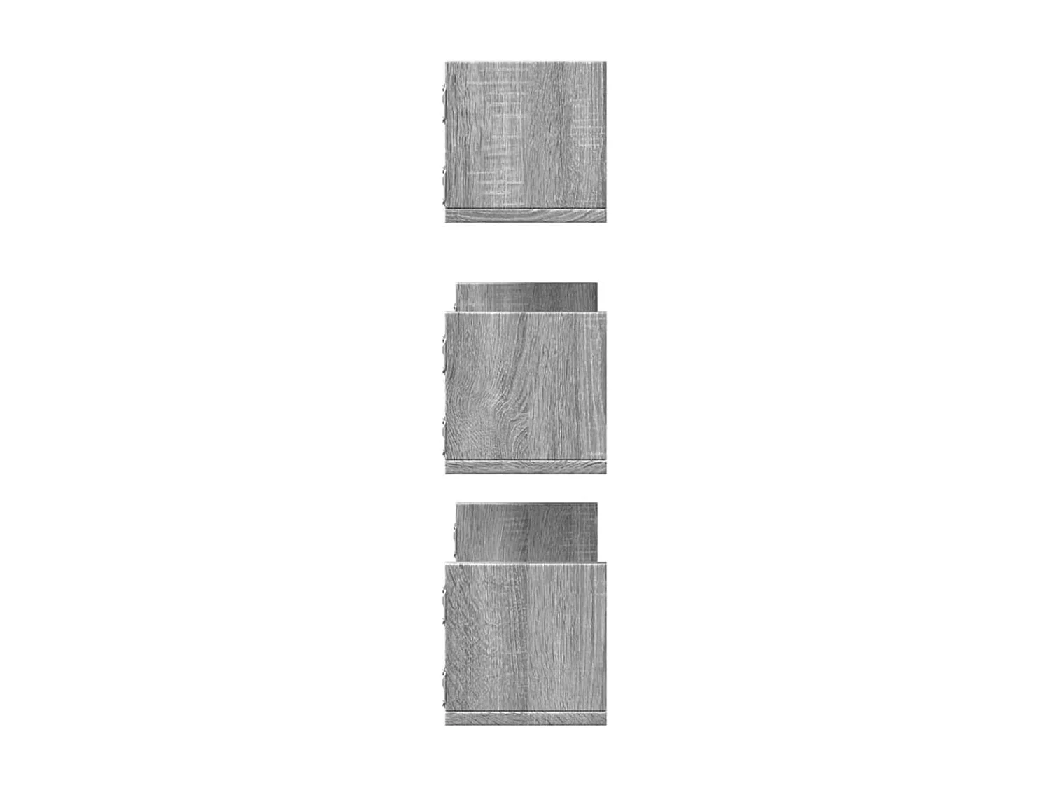 Prateleiras de parede 3 pcs derivados madeira cinzento sonoma