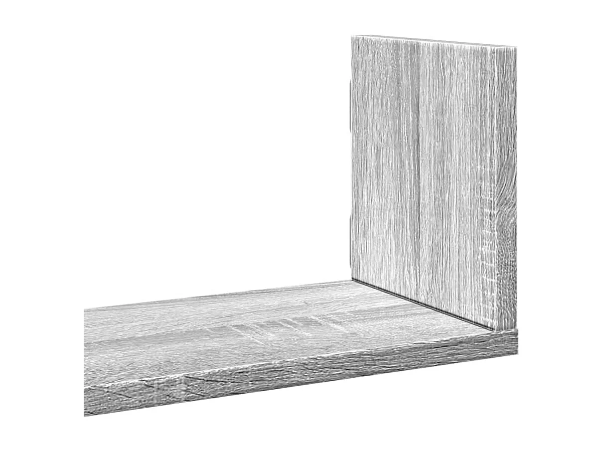Prateleiras de parede 3 pcs derivados madeira cinzento sonoma