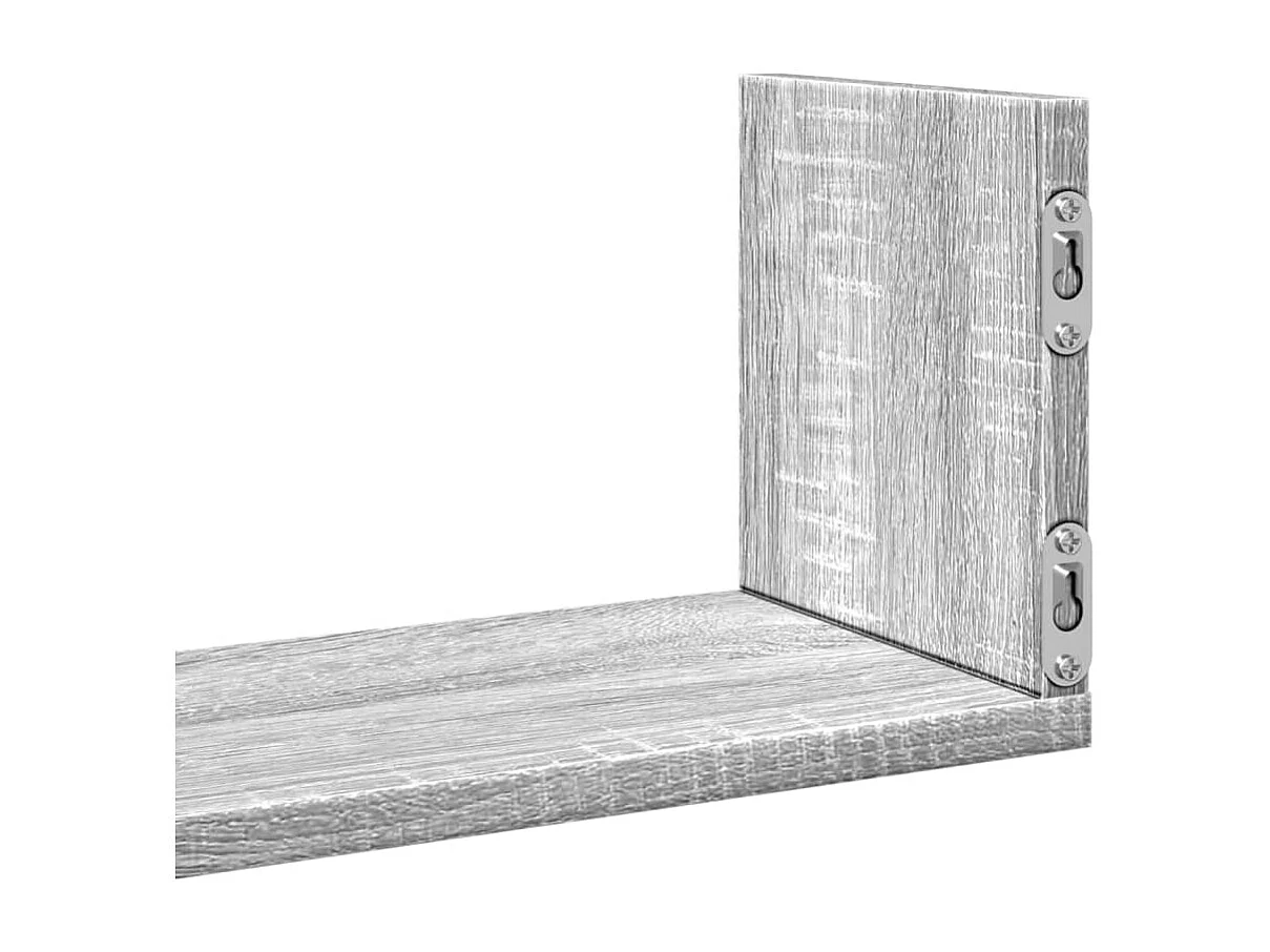 Prateleiras de parede 3 pcs derivados madeira cinzento sonoma