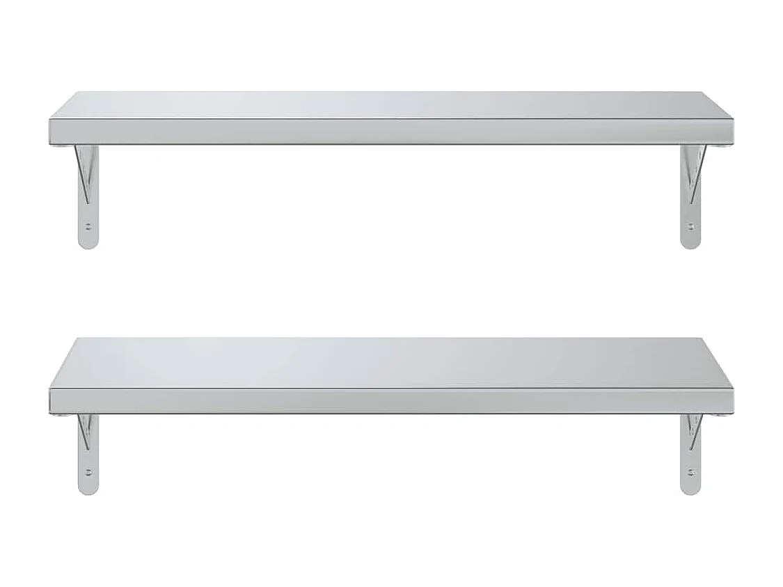 Wandregale 2 Stk. 75x30 cm Silbern Edelstahl