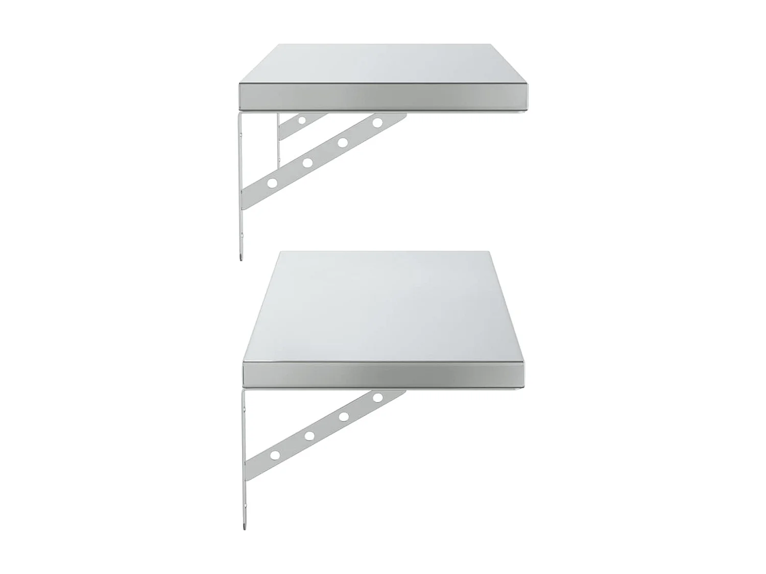 Étagères murales 2 pcs 75x30 cm argenté acier inoxydable