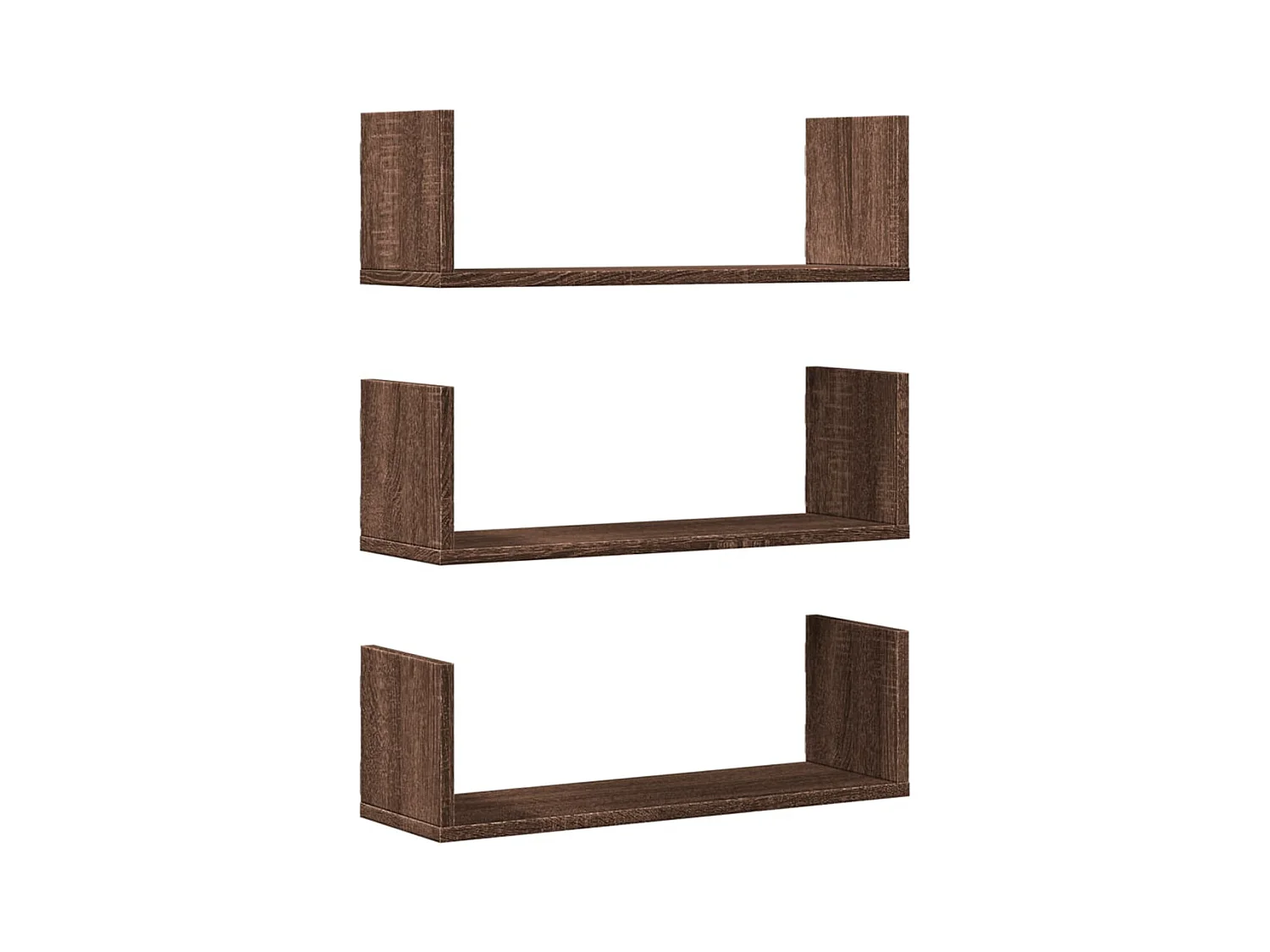 Wandregale 3 Stk. Eichen-Optik 58x18x18 cm Holzwerkstoff