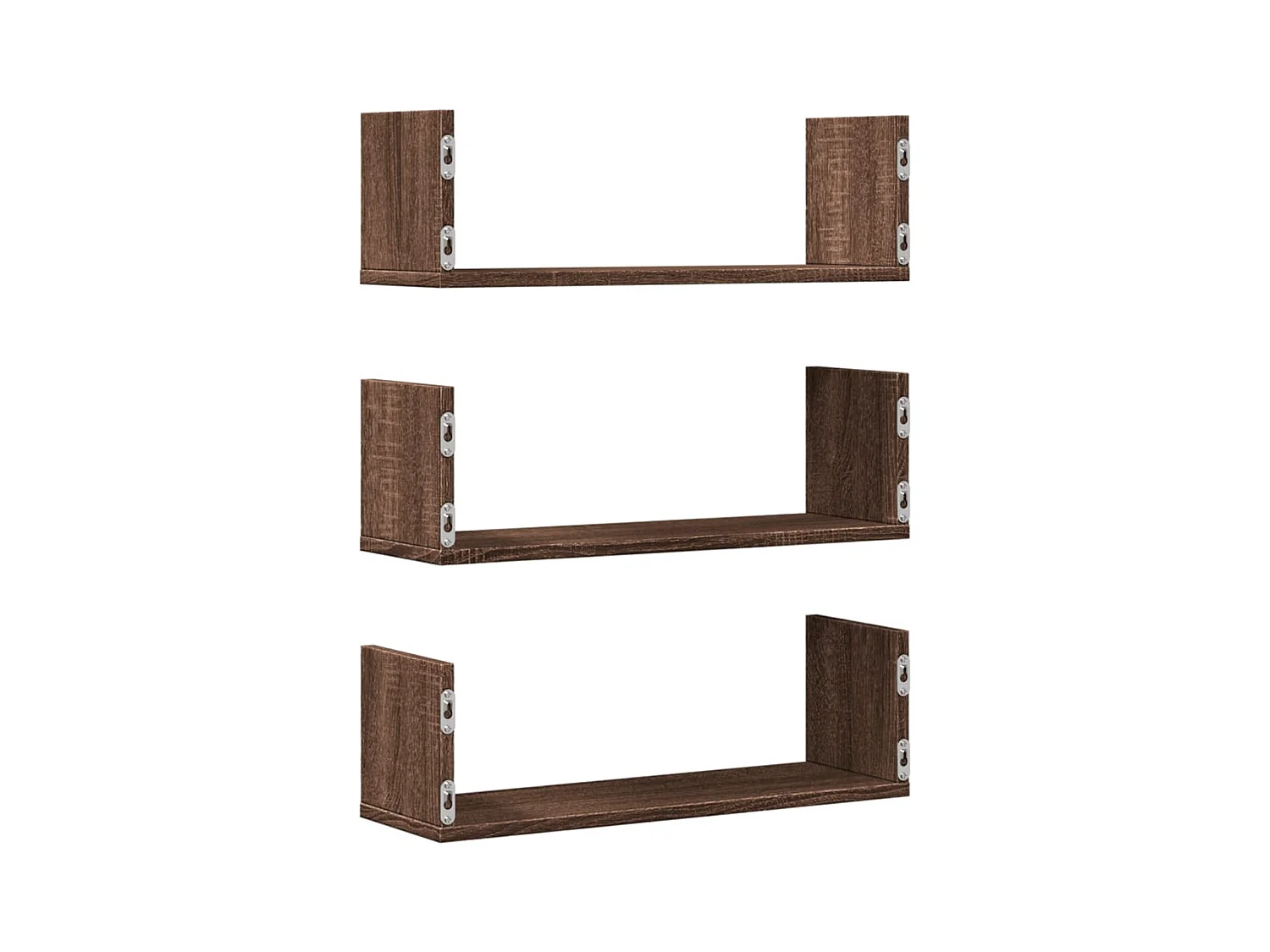 Wandregale 3 Stk. Eichen-Optik 58x18x18 cm Holzwerkstoff