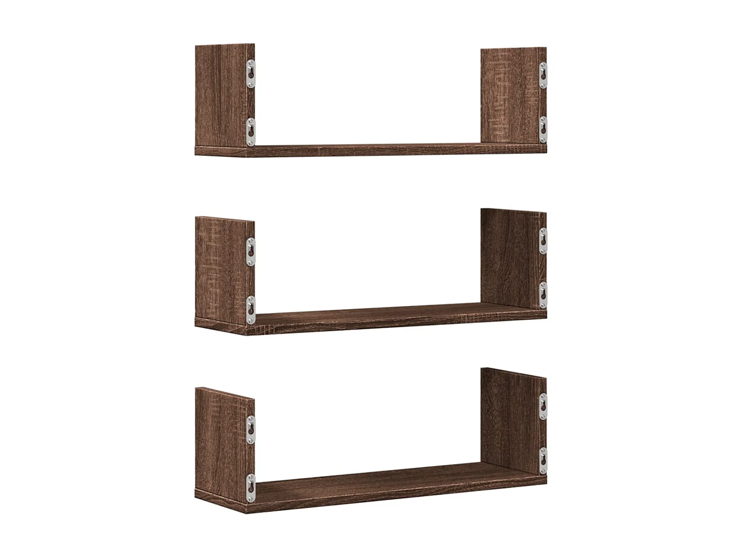 Étagères murales 3pcs chêne marron 58x18x18cm bois d'ingénierie