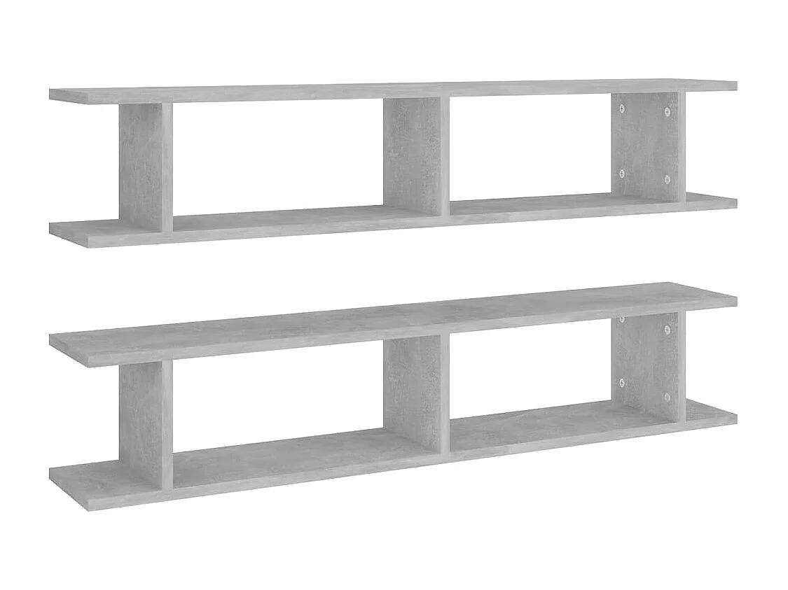 Estantes de parede 2 pcs 105x18x20cm contrapl. cinzento cimento